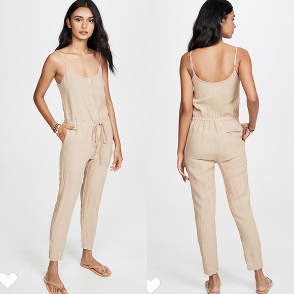 Enza Costa Pants - Enza Costa Linen Strappy Jumpsuit